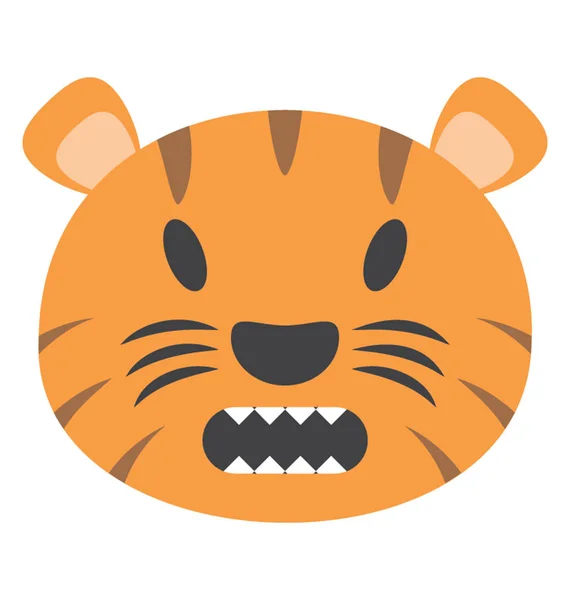 Animal Salvaje Cara Tigre — Vector de stock