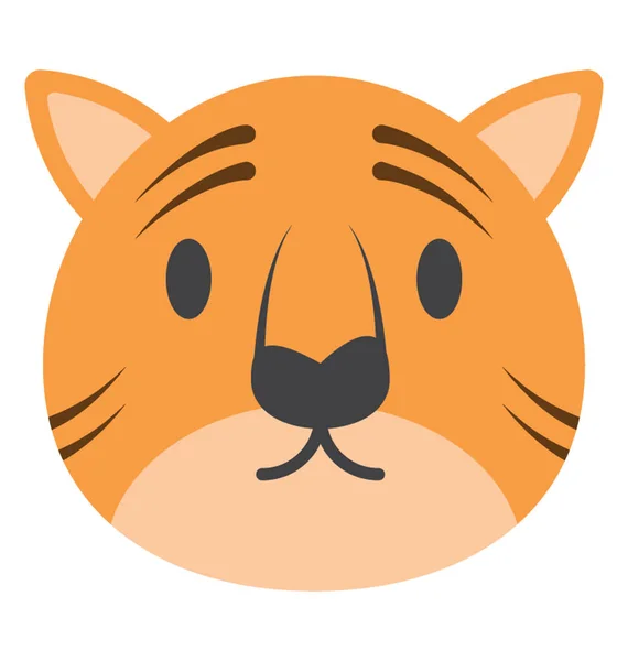Icono Aislado Diseño Emoticono Tigre — Vector de stock