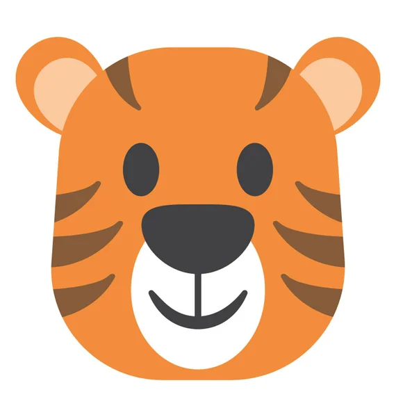 Icono Aislado Tigre Emoji — Vector de stock