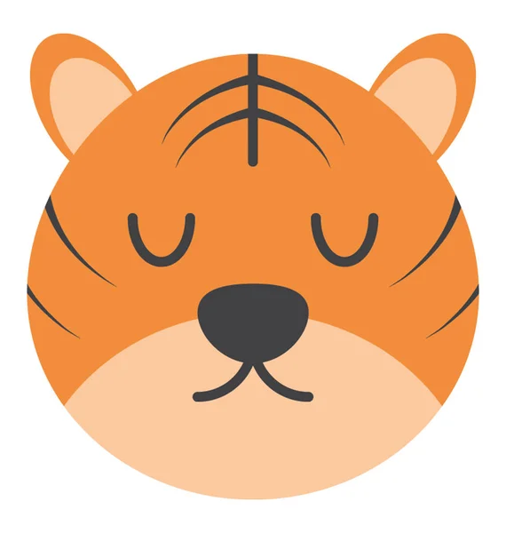 Ikonen Design Des Tiger Emoticons — Stockvektor