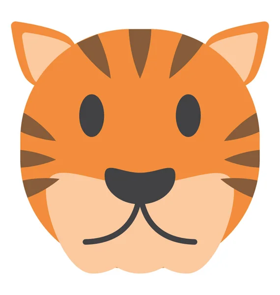 Animal Salvaje Cara Tigre — Vector de stock