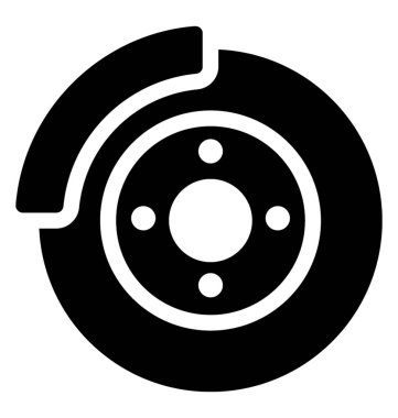 Disk fren katı izole simgesi