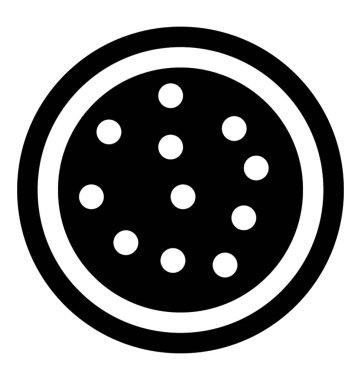 İzole glif simgesi pizza 