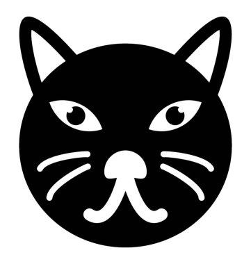 Karikatür kedi yüz simgesi