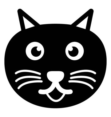 Karikatür kedi yüz simgesi
