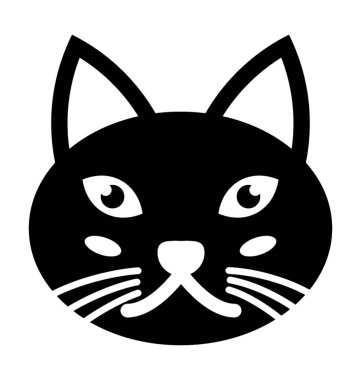 Karikatür kedi yüz simgesi