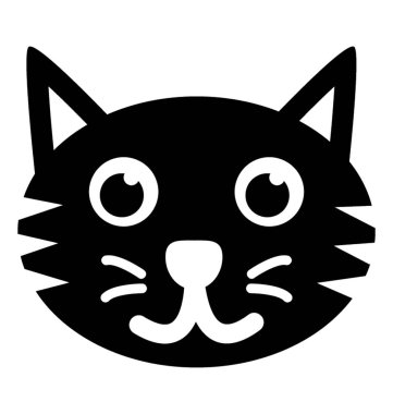 Karikatür kedi yüz simgesi