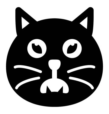 Karikatür kedi yüz simgesi