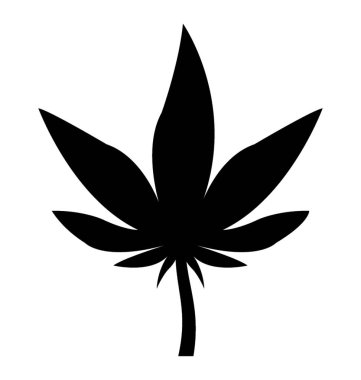 Esrar yaprak beyaz arka plan üzerinde glif izole