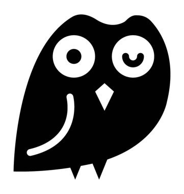 Bir baykuş çok güzel katı simgesi