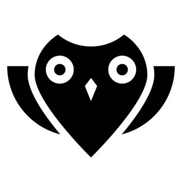 Beyaz arkaplanda sevimli baykuş