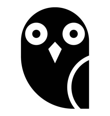 Bilge baykuş gece kuş simgesi