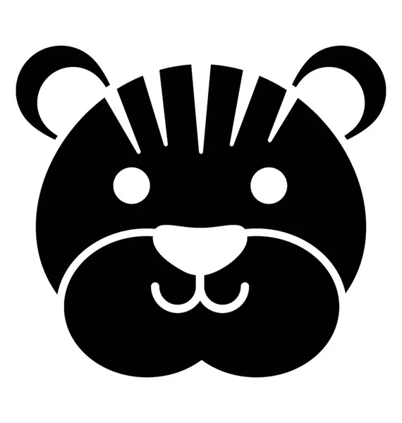 Icono Aislado Diseño Emoticono Tigre — Archivo Imágenes Vectoriales
