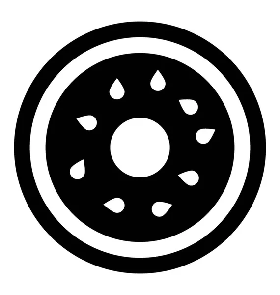 Иконка Пончика Белом Фоне — стоковый вектор