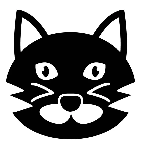 Милий Кіт Тверда Піктограма — стоковий вектор