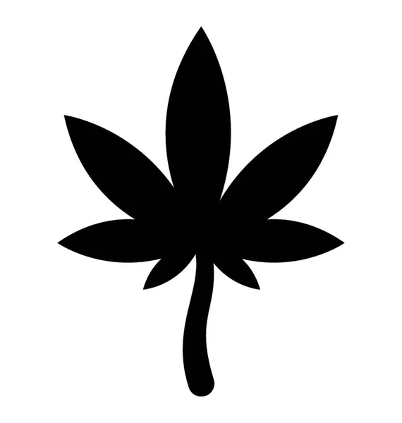 Marihuana Blatt Auf Weißem Hintergrund — Stockvektor