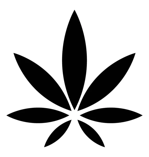 Marijuanablad Vit Bakgrund — Stock vektor