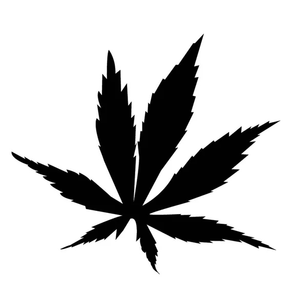 Daun Kannabis Dengan Pinggiran Zigzag - Stok Vektor