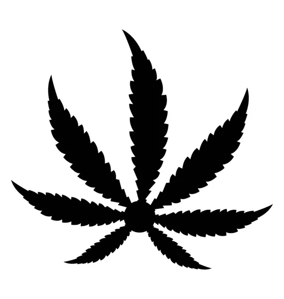 Cannabis Blatt Mit Zickzack Kanten — Stockvektor