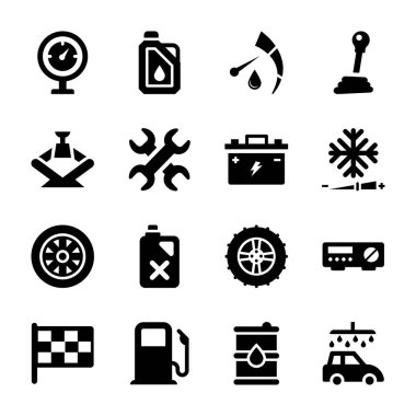 Araba servis katı simgeler