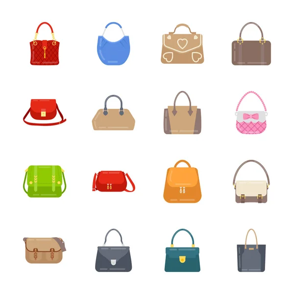 Sac Main Femme Icônes Pack — Image vectorielle