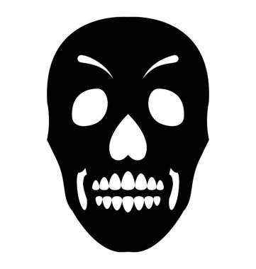 İnsan kafatası simgesi beyaz arka plan üzerinde