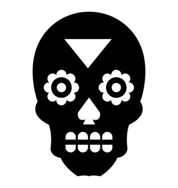 İnsan kafatası simgesi beyaz arka plan üzerinde