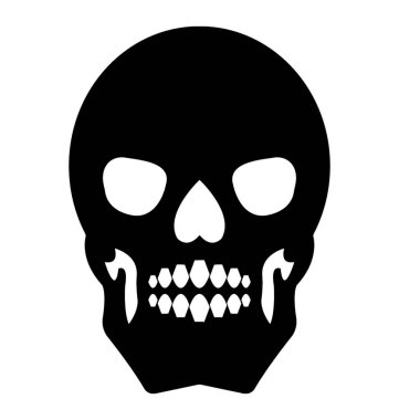 İnsan kafatası simgesi beyaz arka plan üzerinde