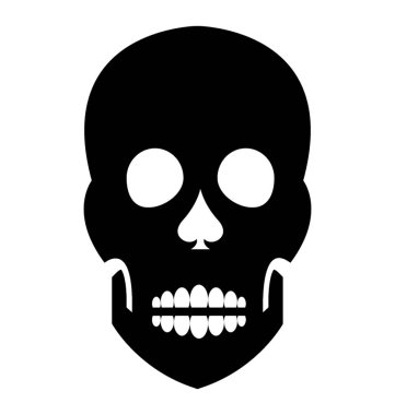 İnsan kafatası simgesi beyaz arka plan üzerinde