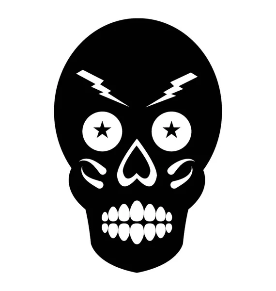 Gruseliges Totenkopf Tattoo Design — Stockvektor