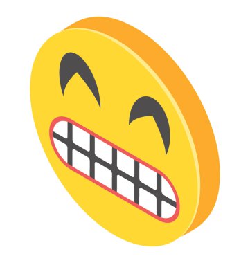 Emoji izometrik tasarım duyguların ifade