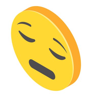 Emoji izometrik tasarım duyguların ifade
