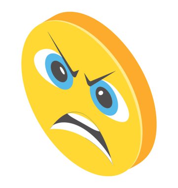 Kızgın yüz ifadeleri sunmak için tasarlanmış ifade