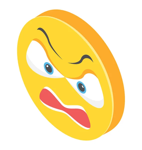 Emoticon Designed Present Angry Face Expressions — Stock Vector