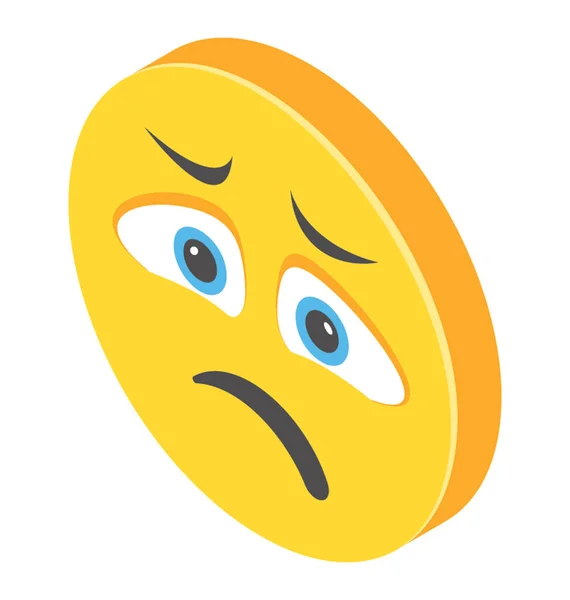 Sad Emoticon Icon Design — Stock Vector