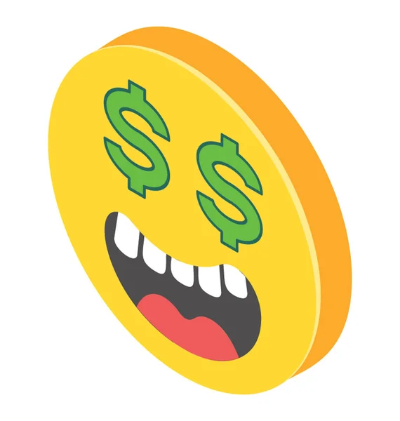 Emoji Gourmand Aux Yeux Dollar — Image vectorielle