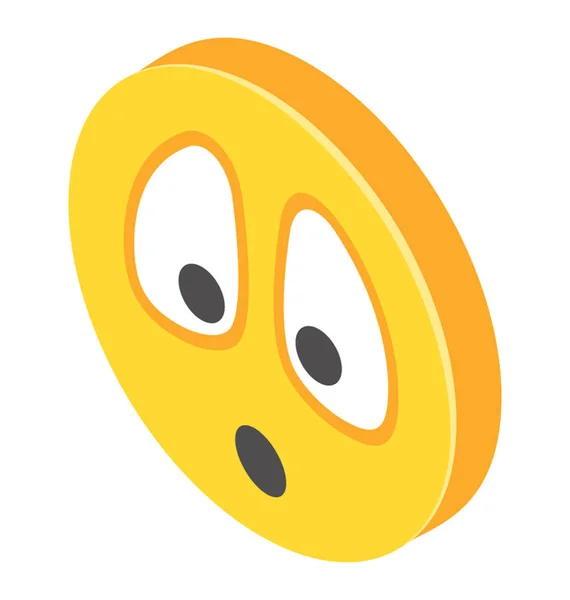Ícone Isométrico Representando Sorrisos Espantados — Vetor de Stock