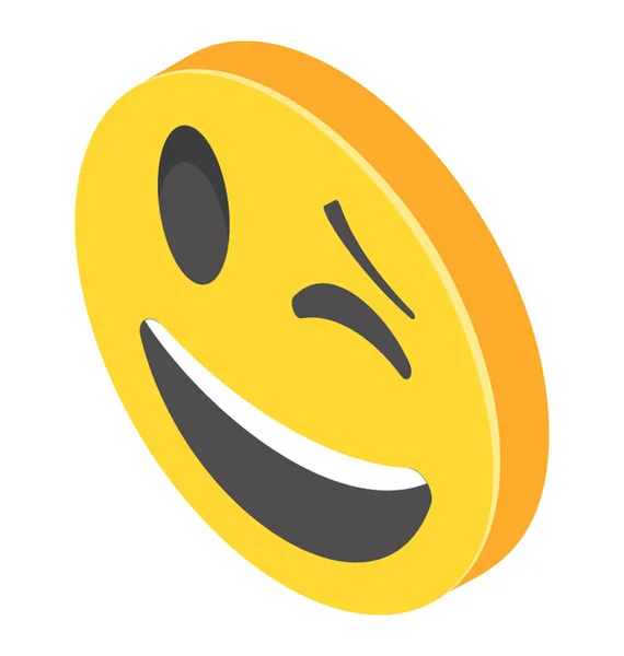 Une Expression Folle Exprimée Emoji Coquine — Image vectorielle