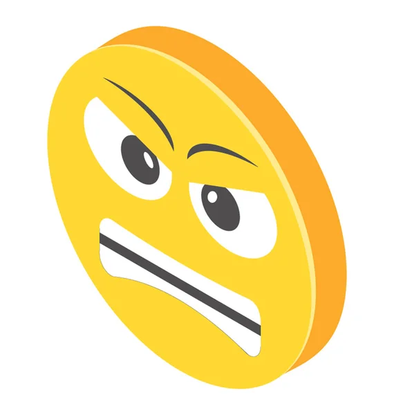 Emoticon Projetado Para Apresentar Expressões Faciais Irritadas — Vetor de Stock