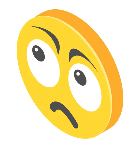 Ισομετρική Εικονίδιο Λυπημένος Emoji — Διανυσματικό Αρχείο