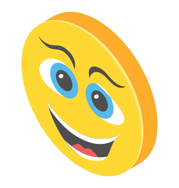Izometryczne Powód Smiley Wyrażania Emocji — Wektor stockowy