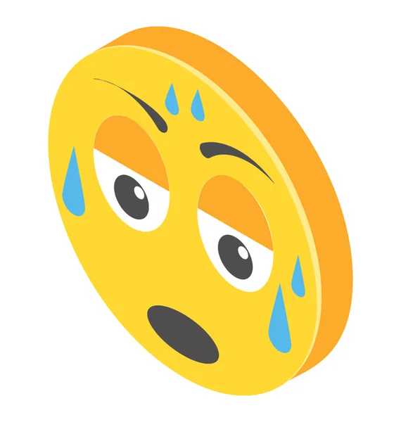 Ikon Emoji Yang Berkeringat Dan Lelah - Stok Vektor