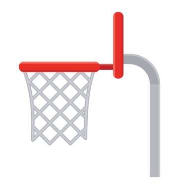 Bir basketbol RIM ve beyaz bir arka plan üzerinde izole net basketbol hoop vektör simgesi