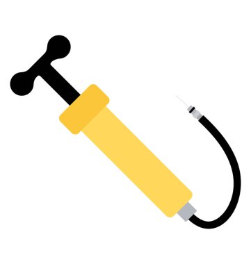 Otomobil Bisiklet hava pompası düz simge vektör 