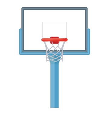 Bir basketbol RIM ve beyaz bir arka plan üzerinde izole net basketbol hoop vektör simgesi