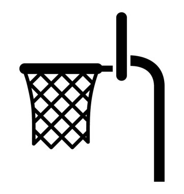 Bir basketbol RIM ve beyaz bir arka plan üzerinde izole net basketbol hoop vektör simgesi