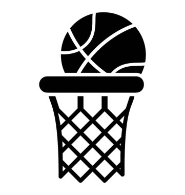 Bir basketbol RIM ve beyaz bir arka plan üzerinde izole net basketbol hoop vektör simgesi