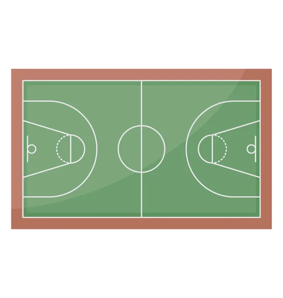 Het Pictogram Van Een Vector Verdieping Van Lege Basketbalveld — Stockvector