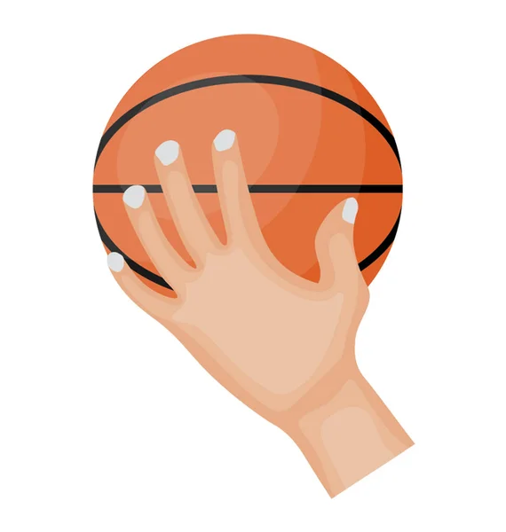 Mãos Segurando Bola Dribble Representa Esporte Basquete — Vetor de Stock
