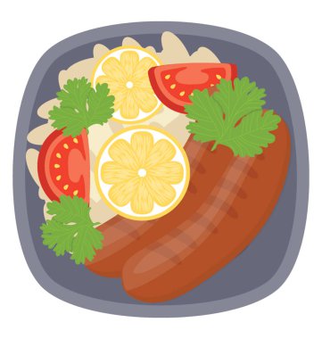 Sosis salata diyet gıda olarak kullanılan yemek yemek için 